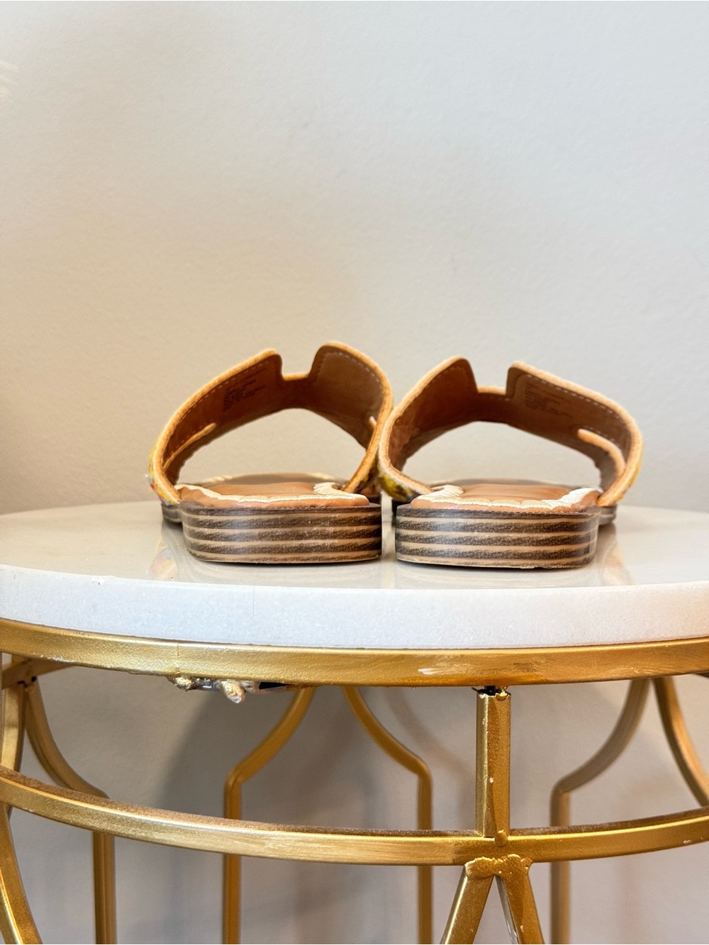 Madden Girl Yellow Embroidered Slide Mules - Picture 7 of 13